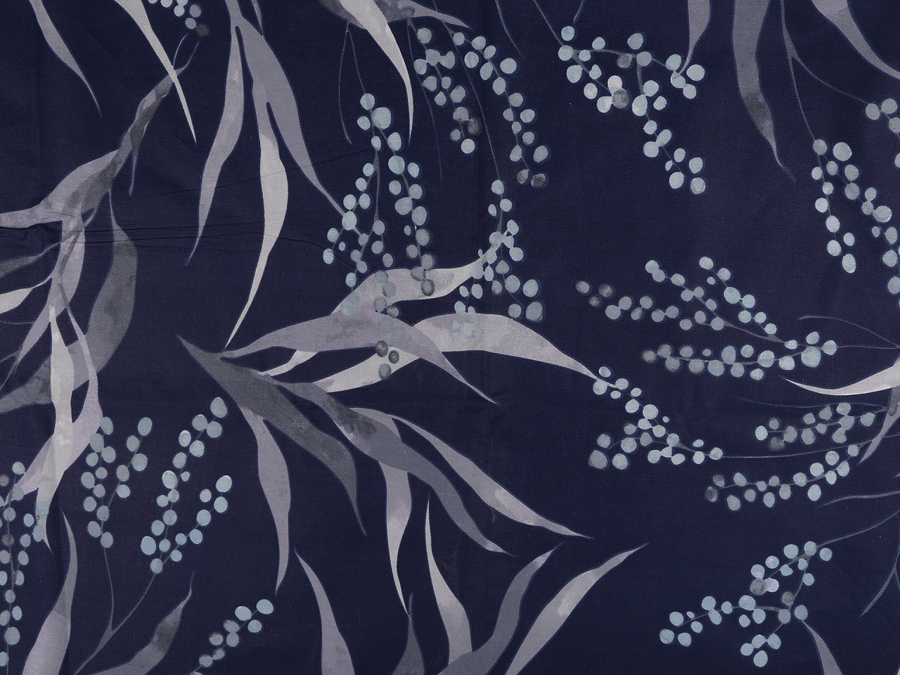 Bavlněná látka / plátno listy / rostliny šíře 220 cm, střední, 1 pudrová