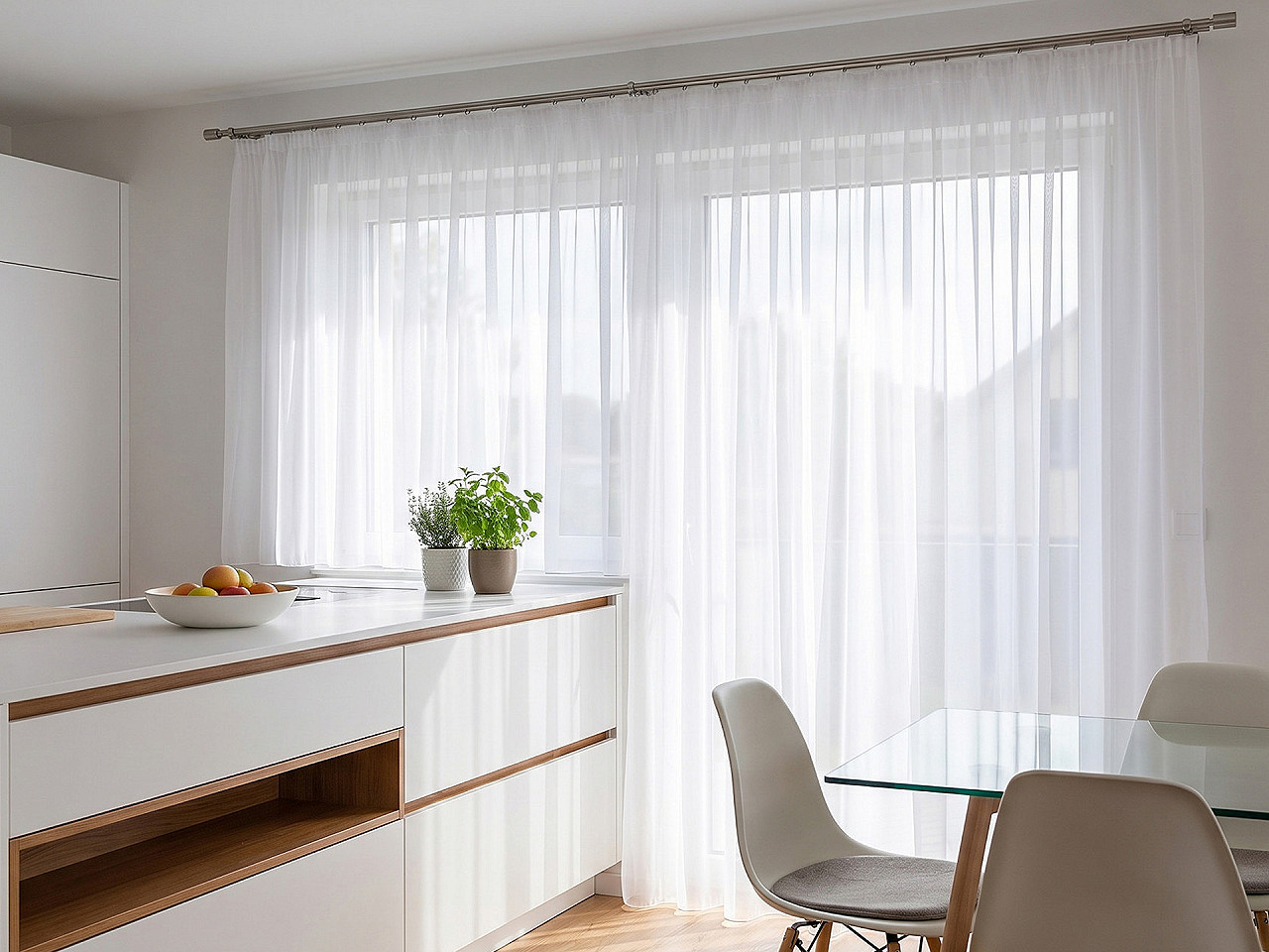 Záclona / voál hladký šíře 300 cm, střední, Off White