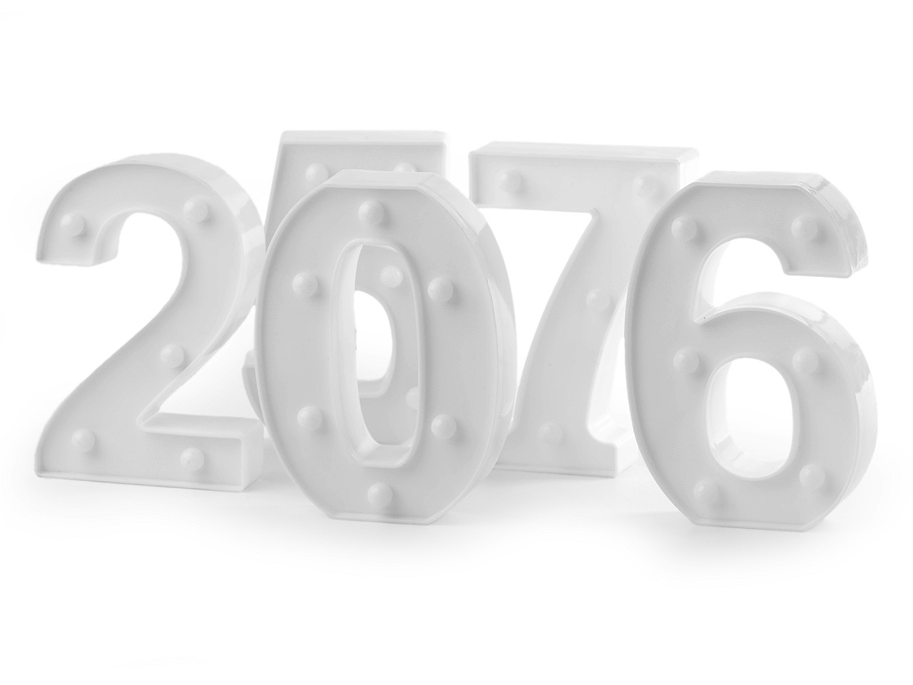 Svítící číslice k narozeninám a Novému roku, střední, 1 "0" bílá