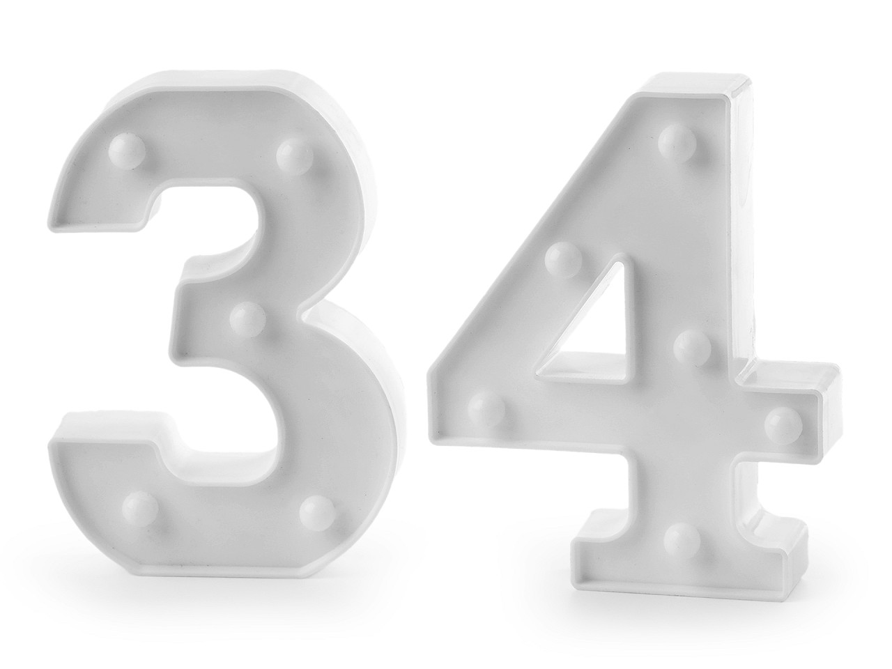 Svítící číslice k narozeninám a Novému roku, střední, 1 "0" bílá