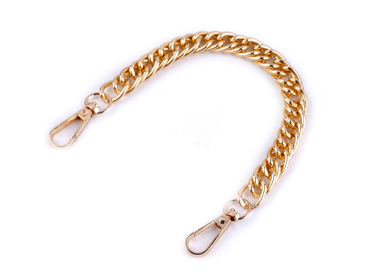 Řetízek / ucho na kabelku s karabinou délka 25 cm, malé, 3 nikl černý