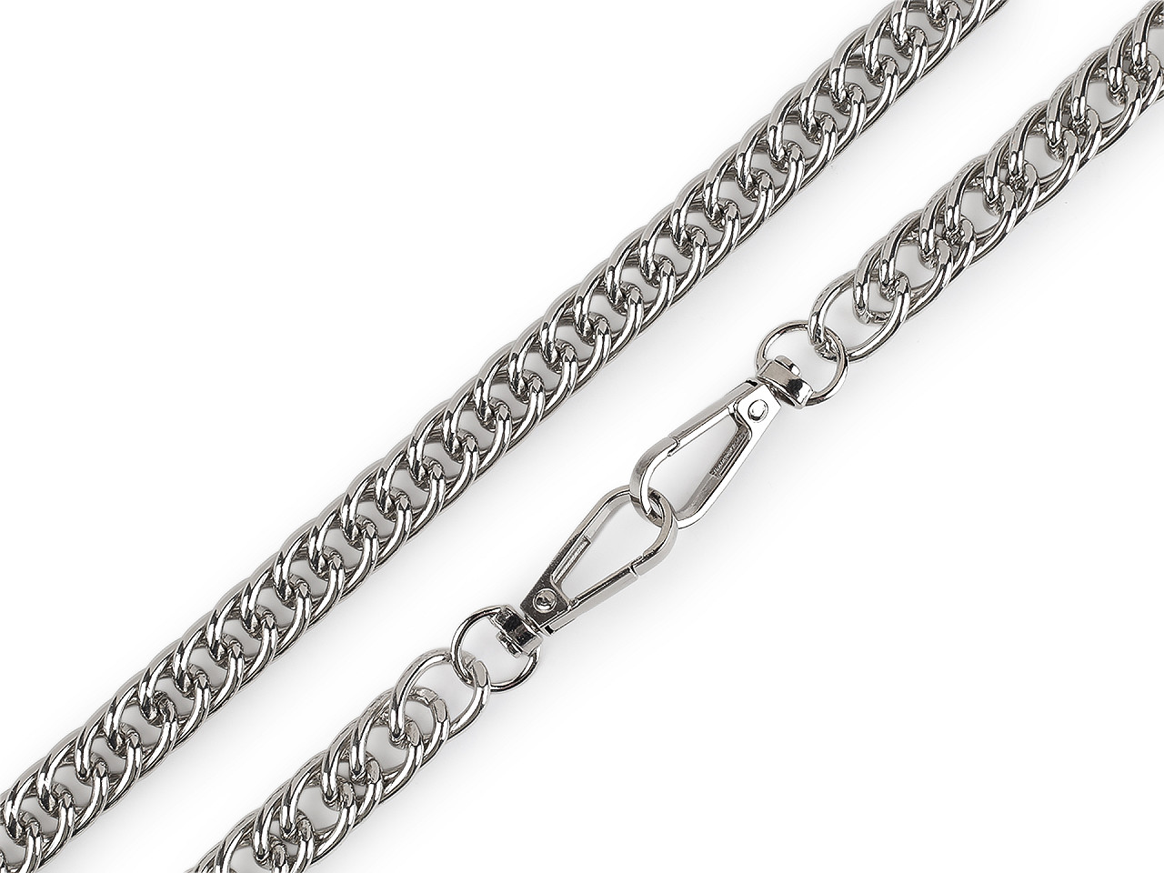 Řetízek na kabelky s karabinou délka 110; 120 cm, malé, 3 (120 cm) nikl černý