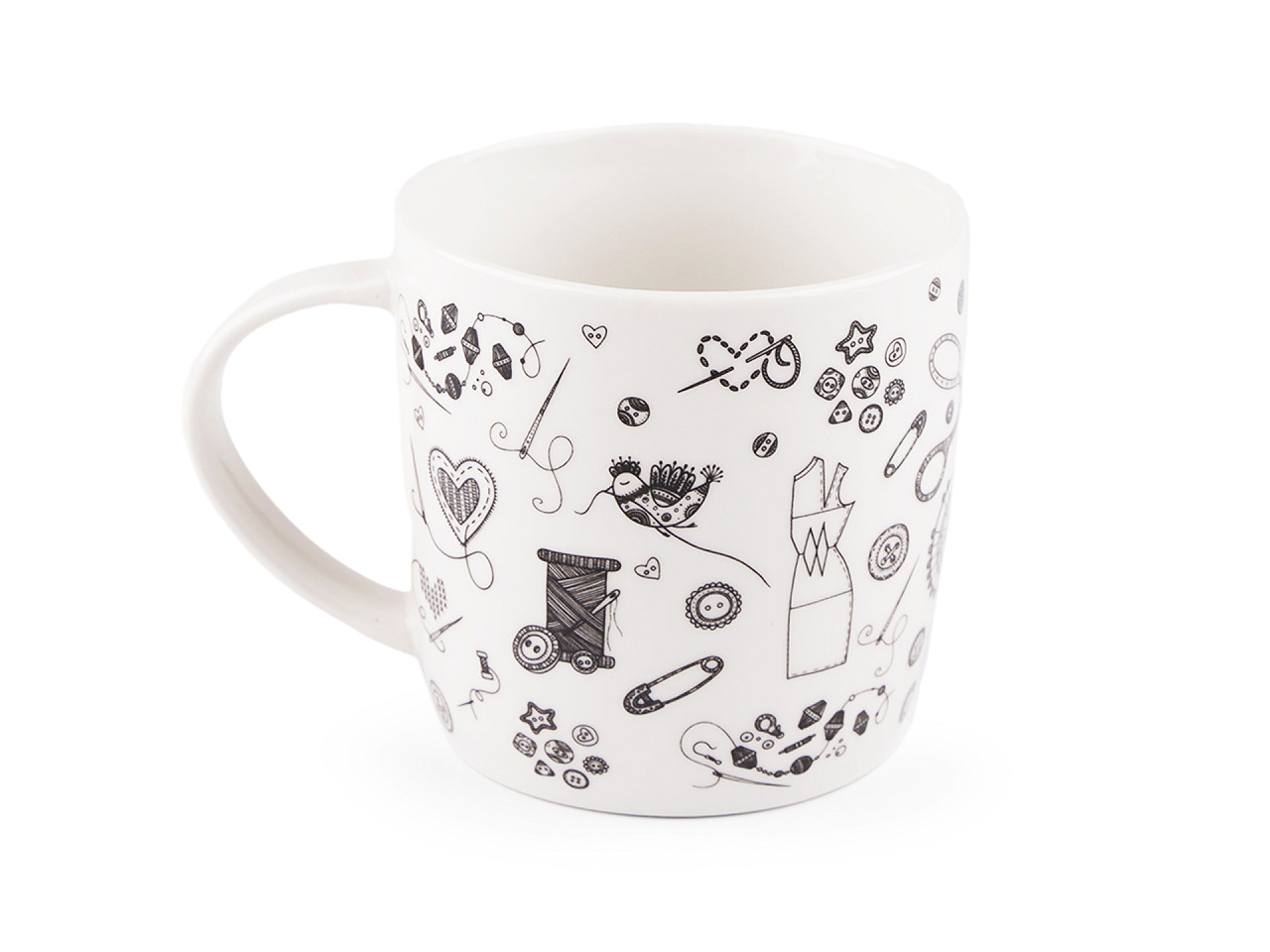 Hrnek Stoklasa v krabičce malý, střední, 1 bílá černá