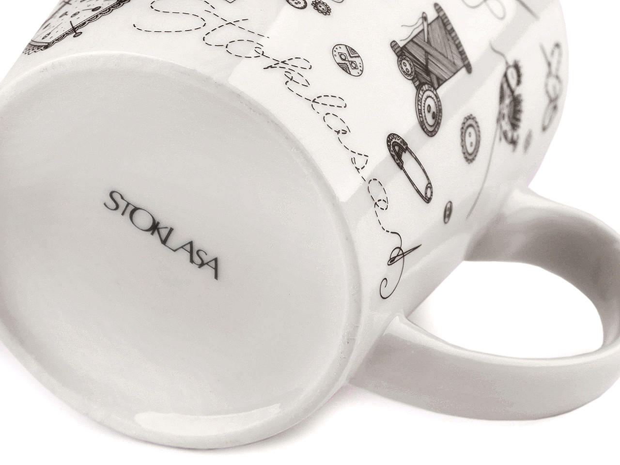 Hrnek Stoklasa v krabičce malý, střední, 1 bílá černá