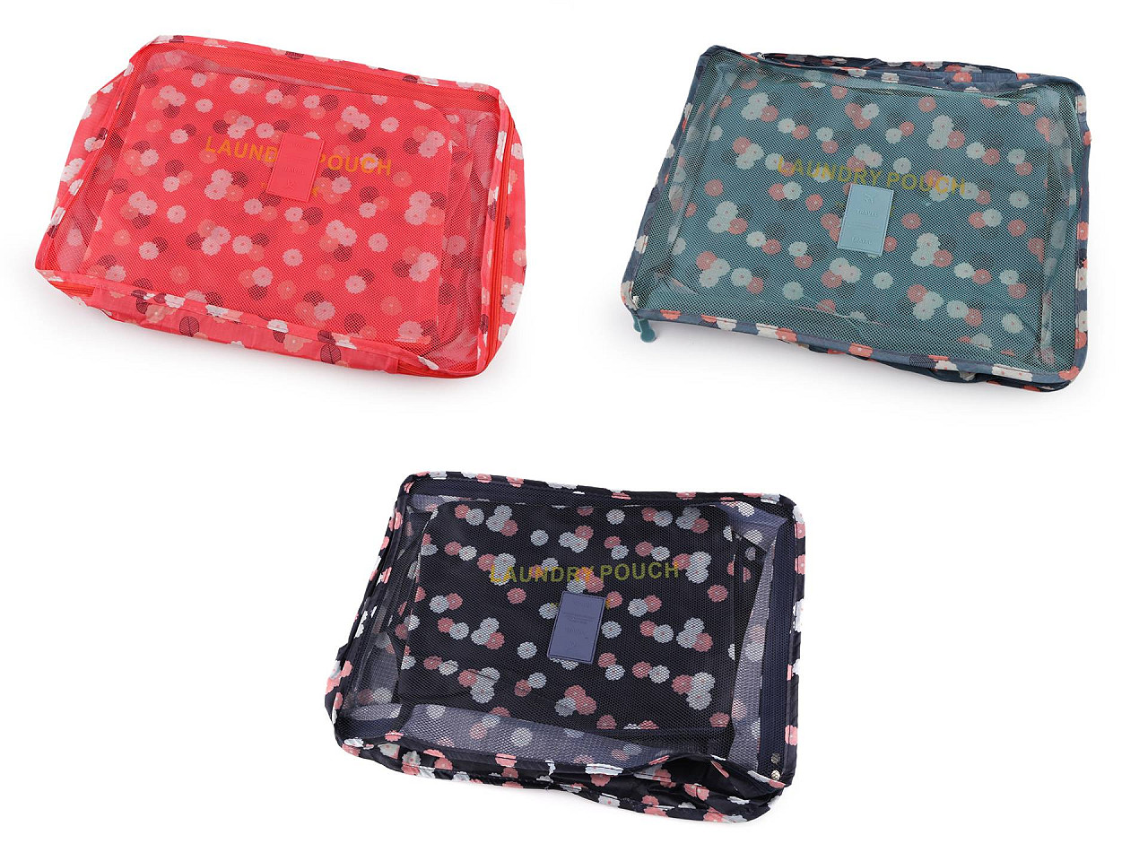 Sada cestovních organizérů do kufru 6 ks, střední, 2 vínová