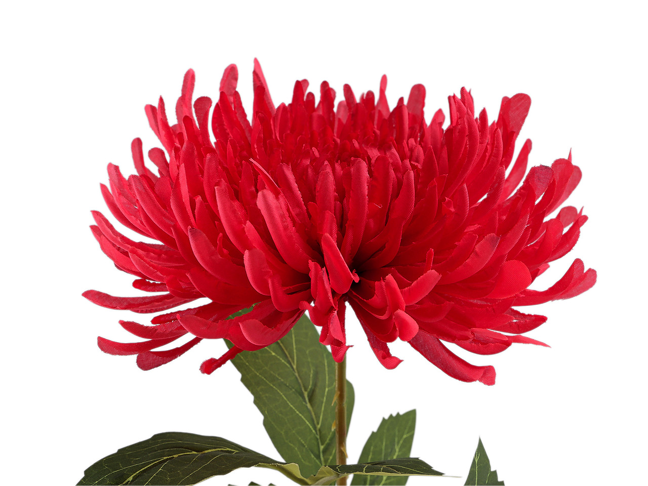 Umělá chryzantéma, střední, 9 (Ø18 cm) žlutá otevřená