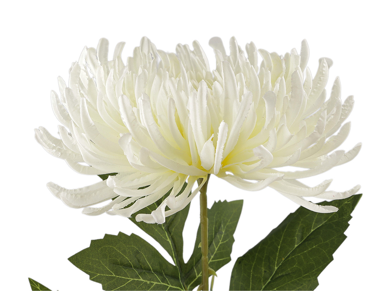 Umělá chryzantéma, střední, 9 (Ø18 cm) žlutá otevřená