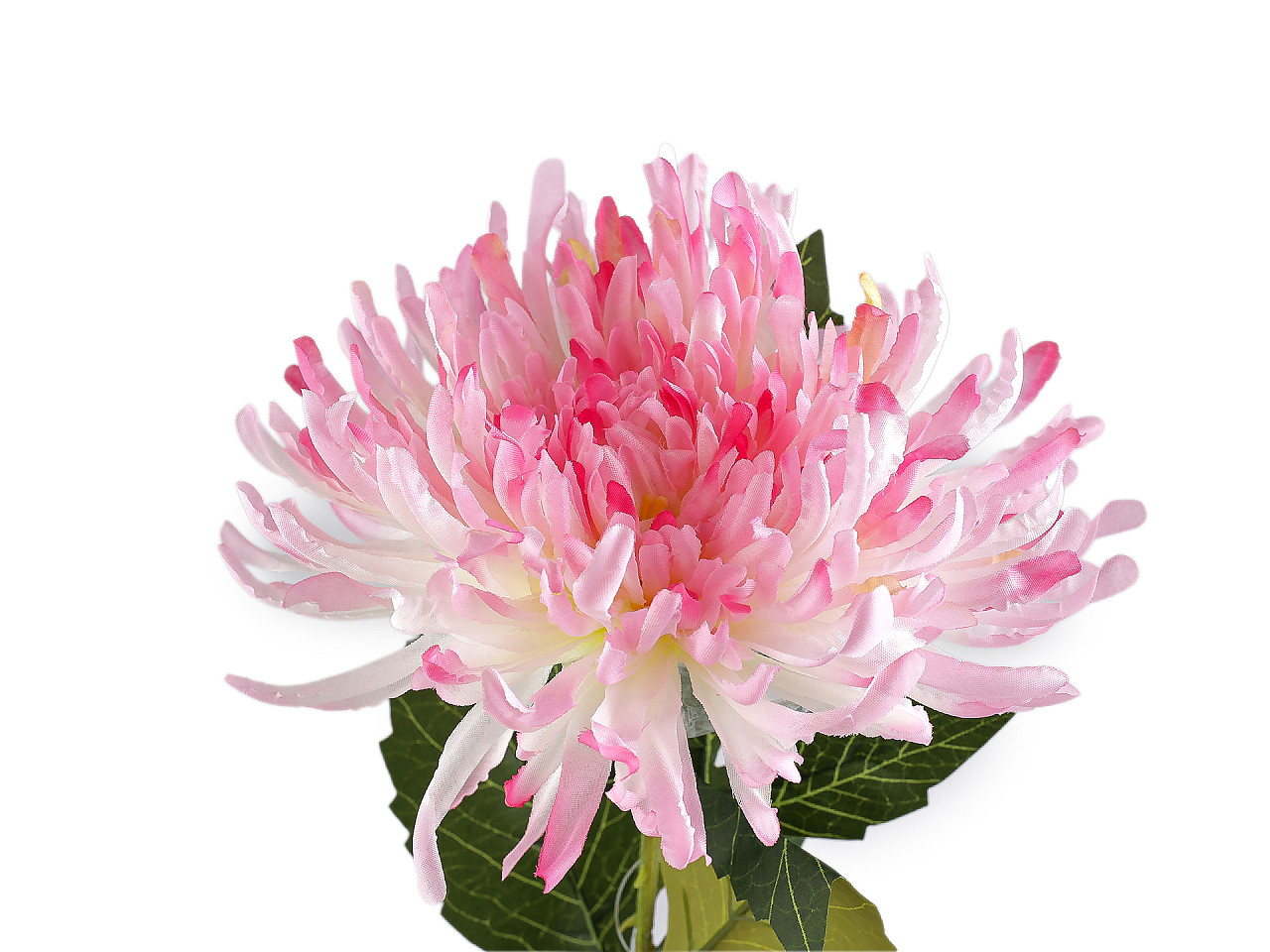 Umělá chryzantéma, střední, 14 (Ø12 cm) pink zavřená