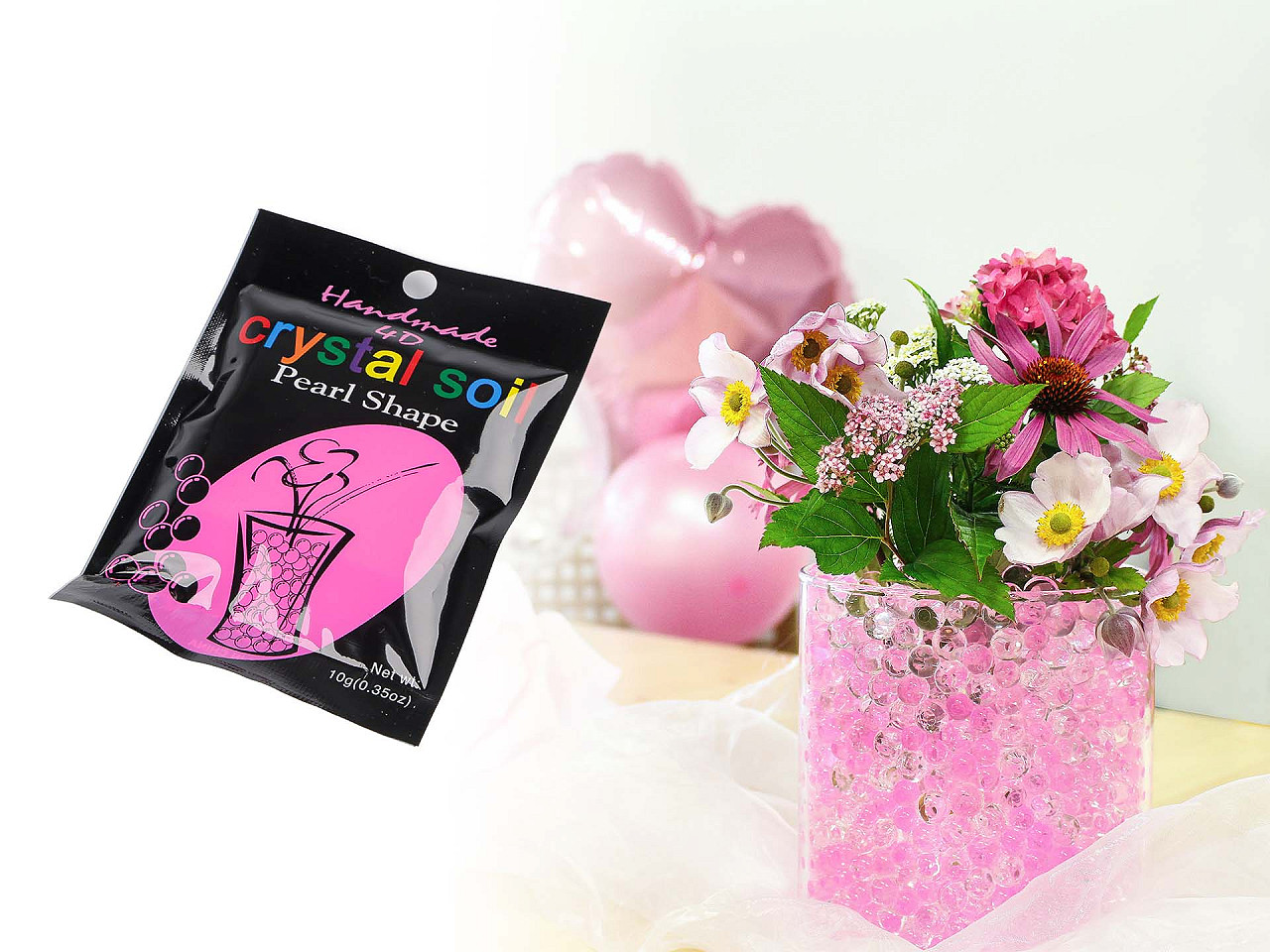 Vodní perly - gelové kuličky do vázy Ø14 mm, malé, 1 oranžová