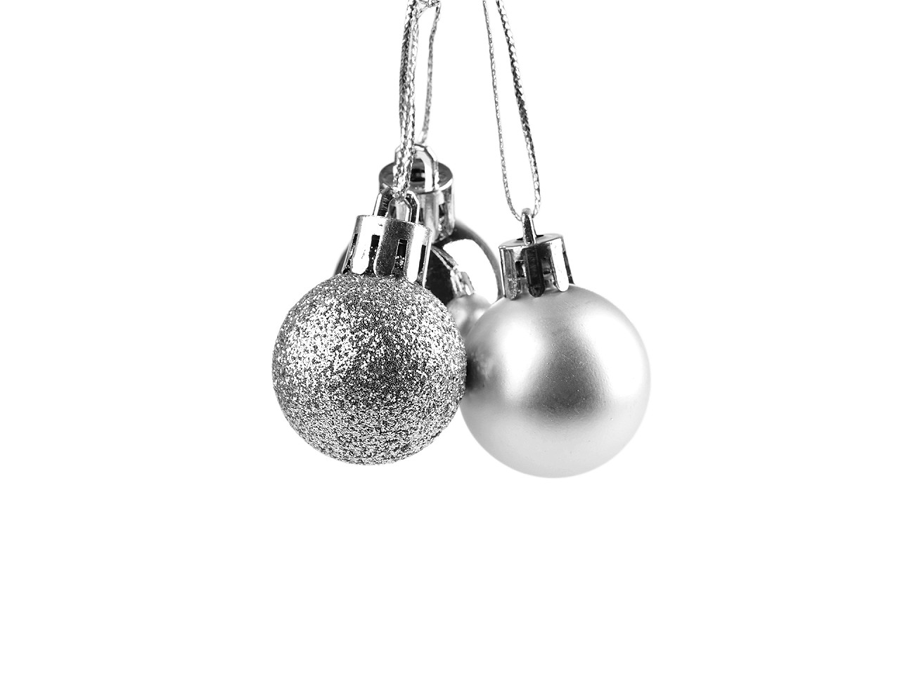 Vánoční baňky Ø30 mm, střední, 3 pudrová