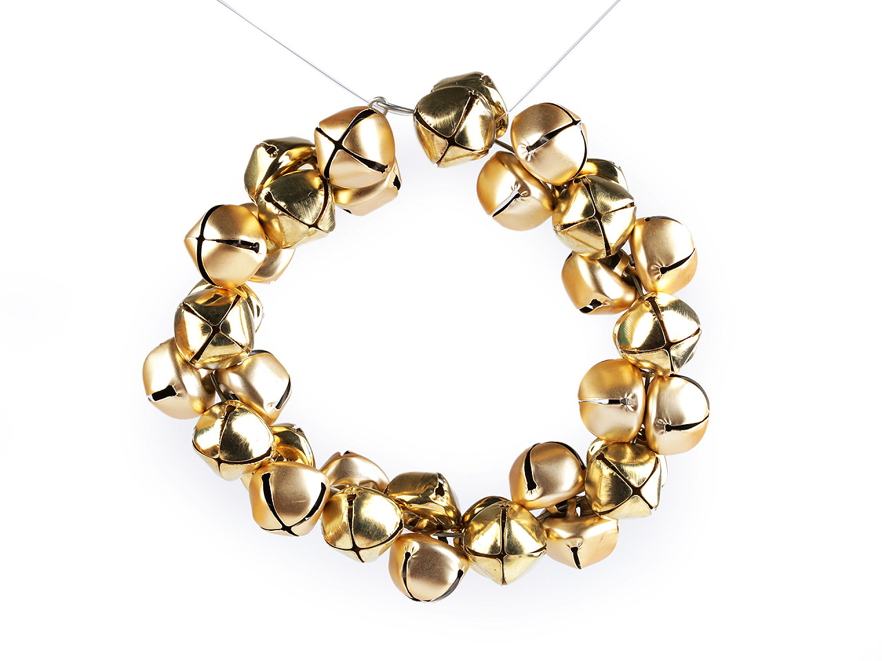 Věneček z rolniček Ø17 cm - mat a lesk, střední, 1 červená