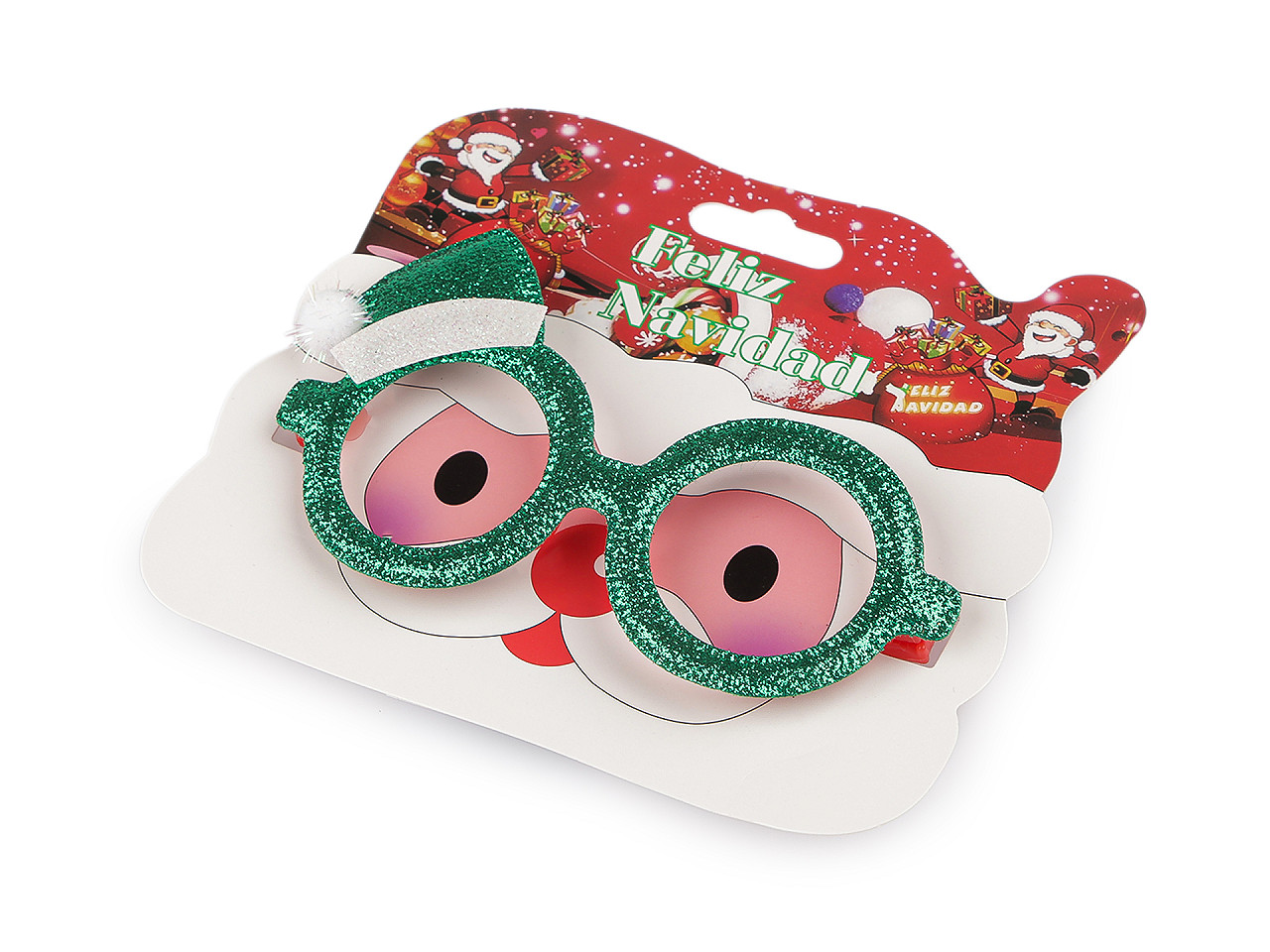 Vánoční párty / karnevalové brýle Santa, střední, 2 červená