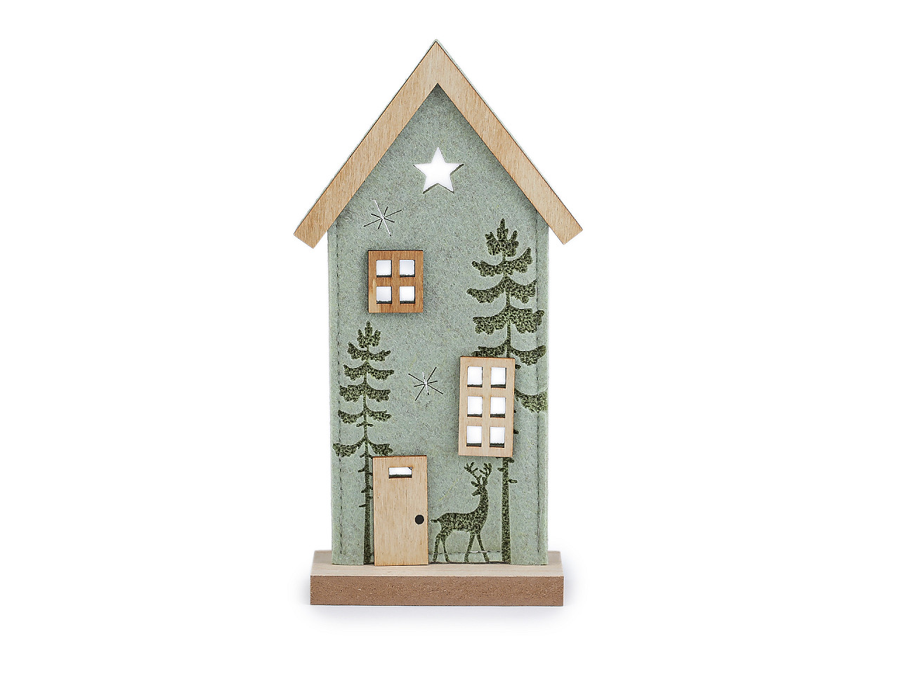 Filcový domeček, střední, 1 šedobéžová