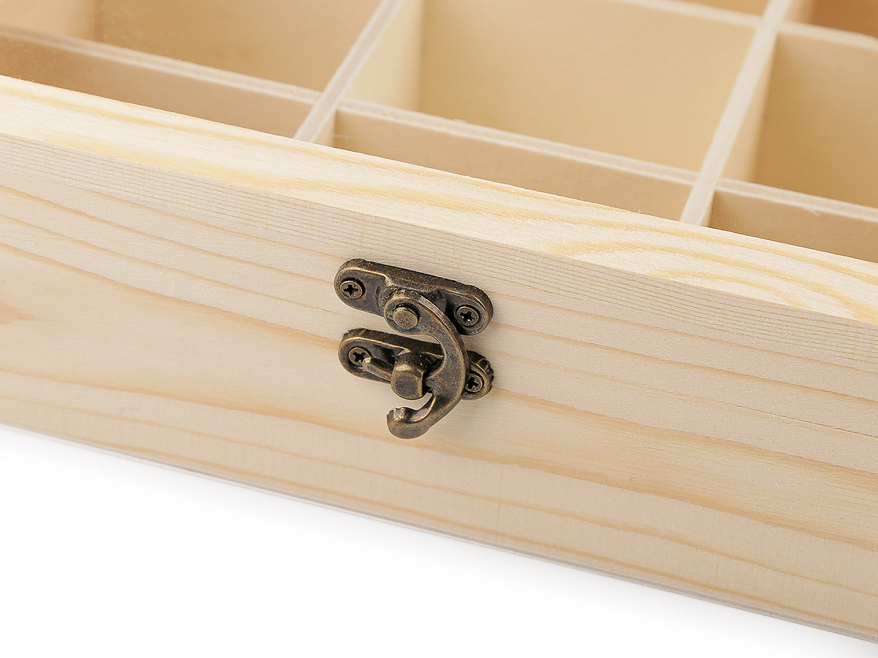 Dřevěná krabička se skleněným průhledem, střední, přírodní