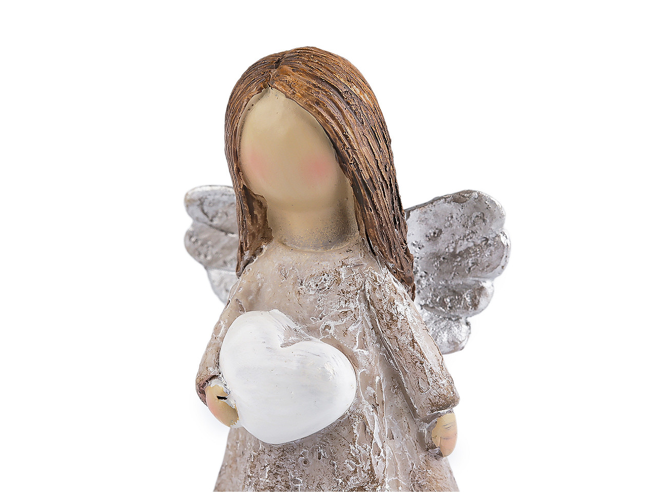 Dekorace anděl, střední, šedobéžová