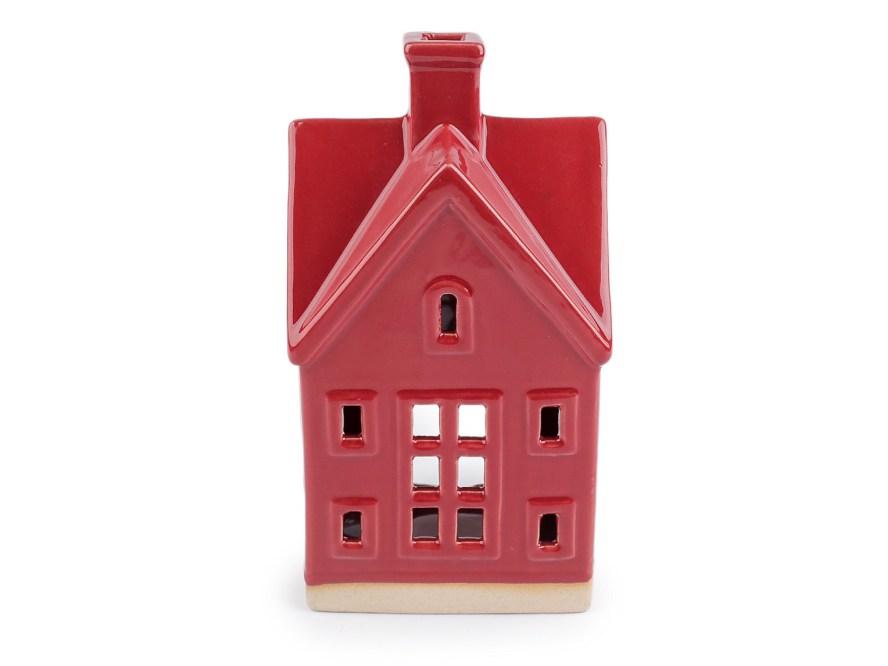 Keramická chaloupka / domeček na svíčku, střední, 1 bílá