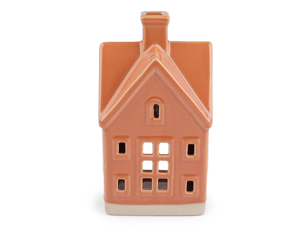 Keramická chaloupka / domeček na svíčku, střední, 1 bílá