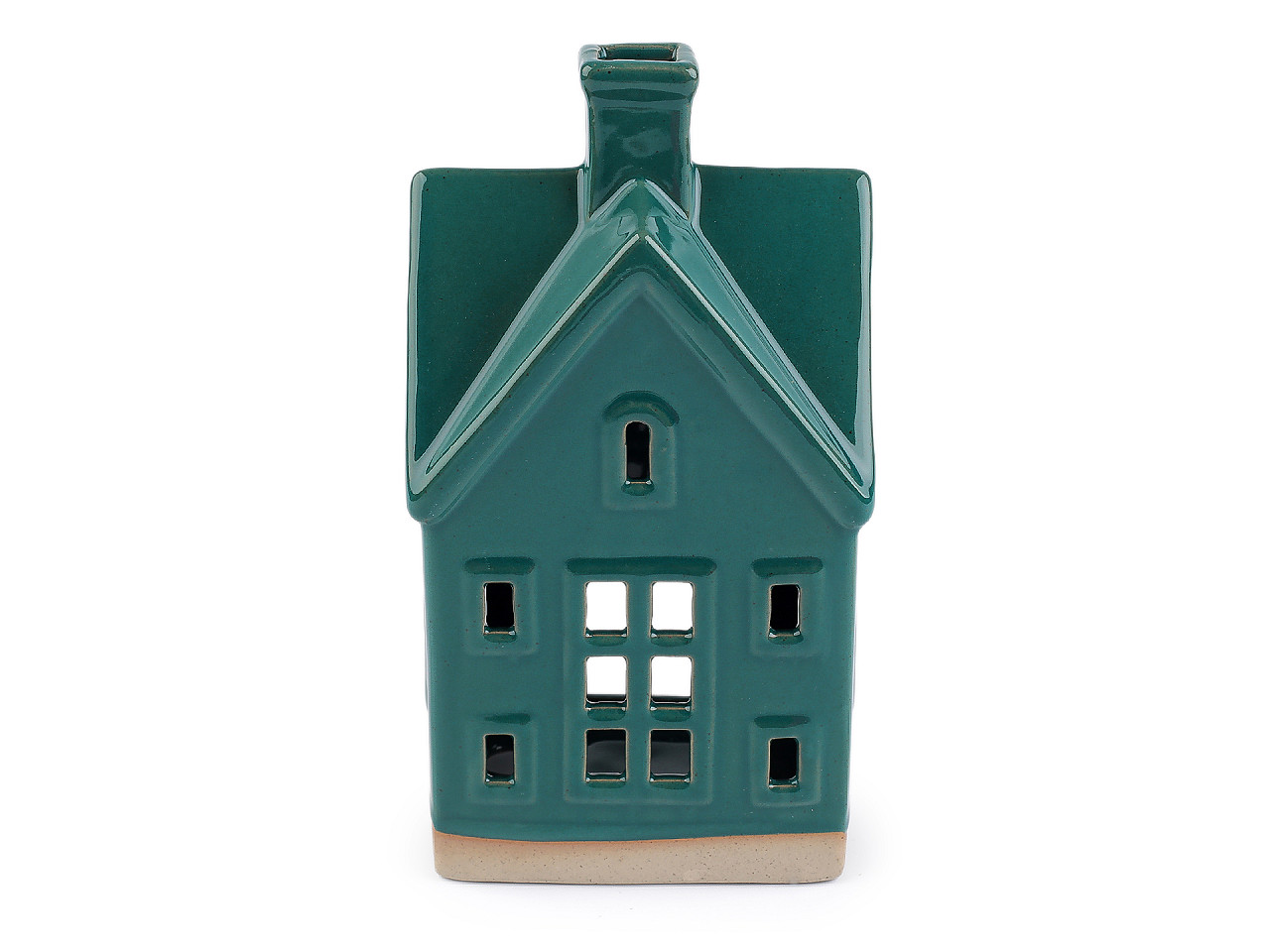 Keramická chaloupka / domeček na svíčku, střední, 1 bílá