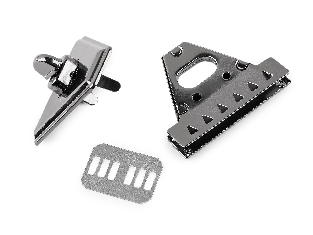 Sada zapínání na tašku 47x50 mm, malé, 1 nikl černý