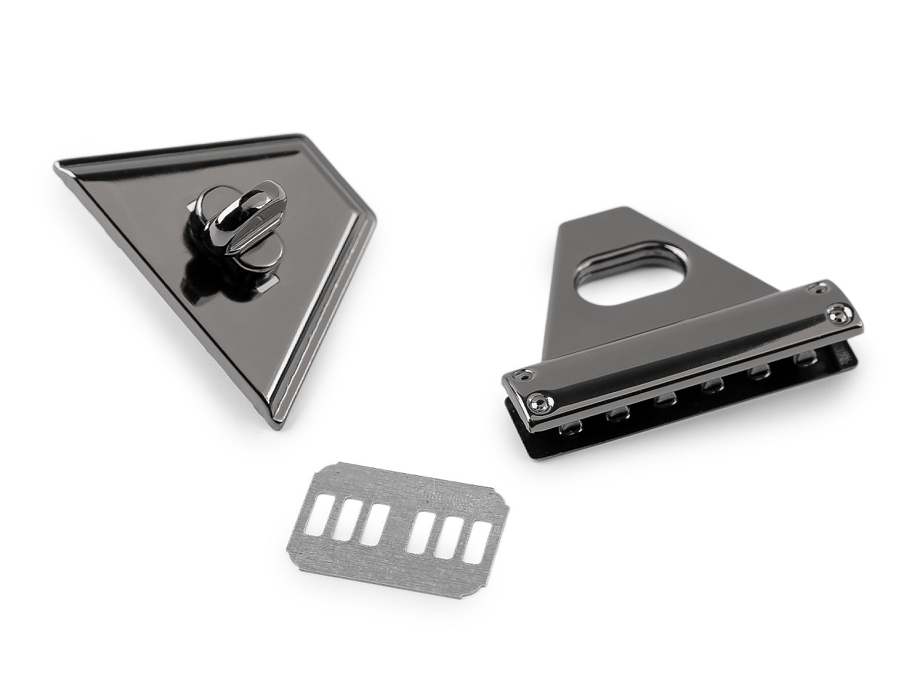 Sada zapínání na tašku 47x50 mm, malé, 1 nikl černý