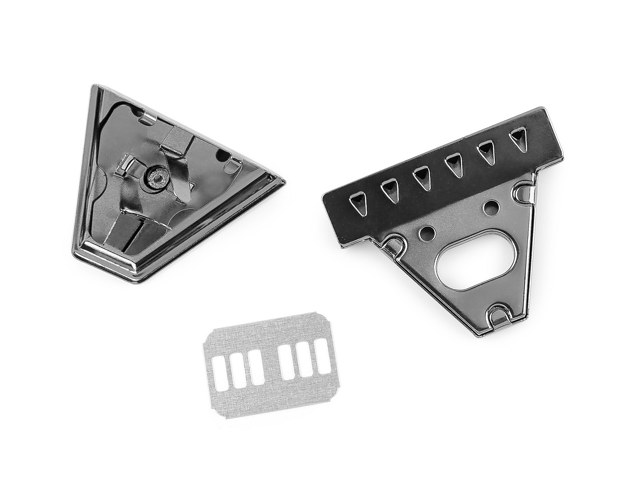 Sada zapínání na tašku 47x50 mm, malé, 1 nikl černý