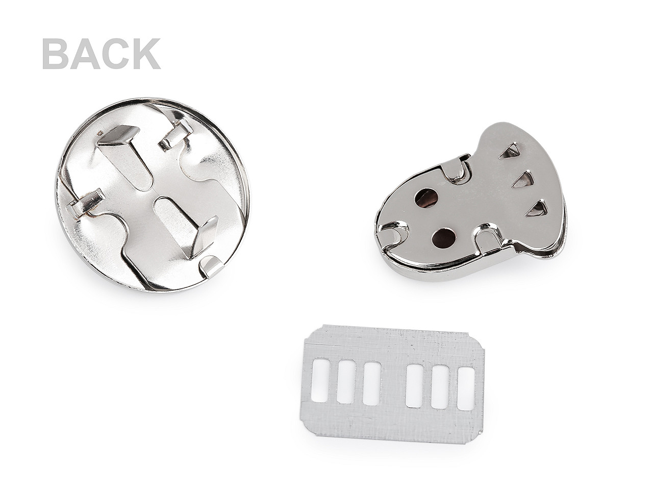 Sada zapínání na kabelku 30x32 mm srdce, malé, 1 nikl