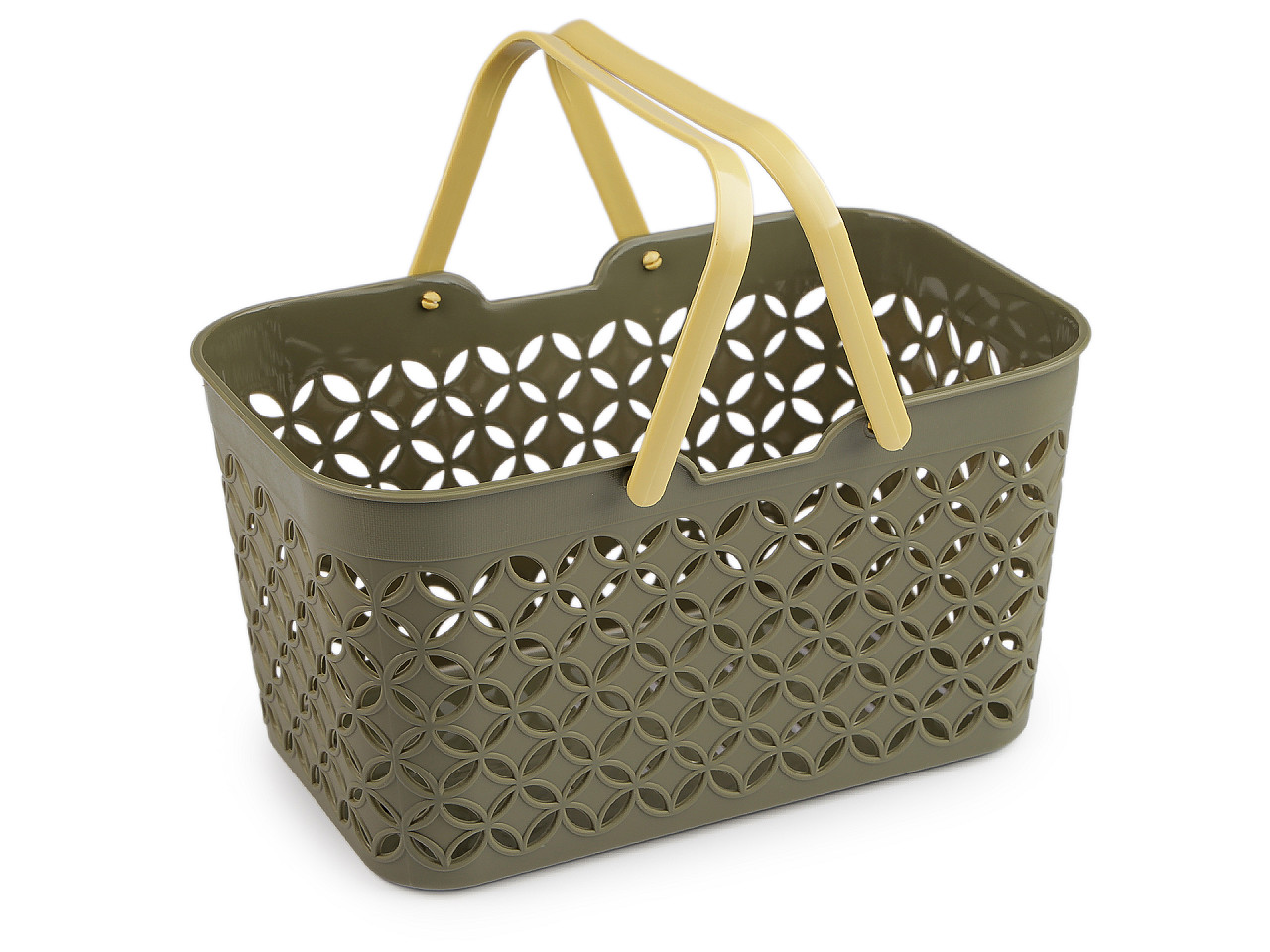 Plastový košík 18,5x28 cm, střední, 4 zelená khaki