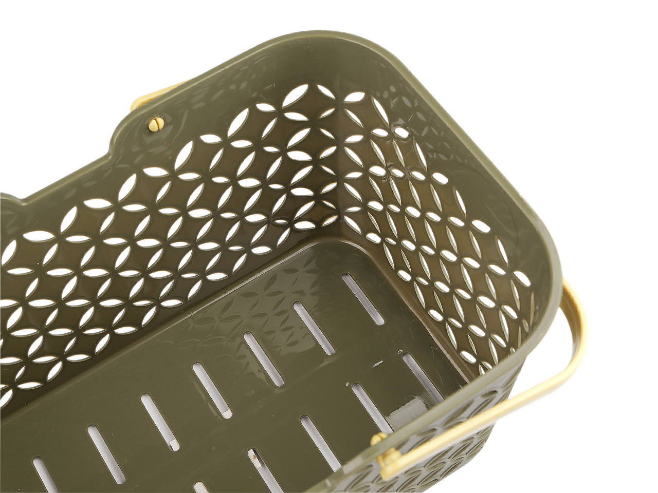 Plastový košík 18,5x28 cm, střední, 4 zelená khaki