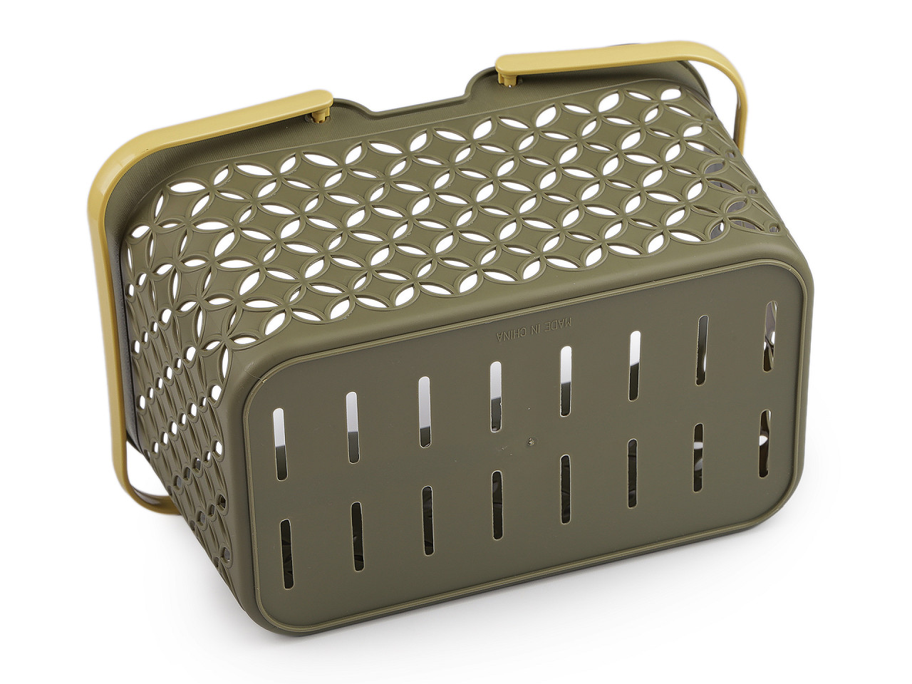 Plastový košík 18,5x28 cm, střední, 4 zelená khaki