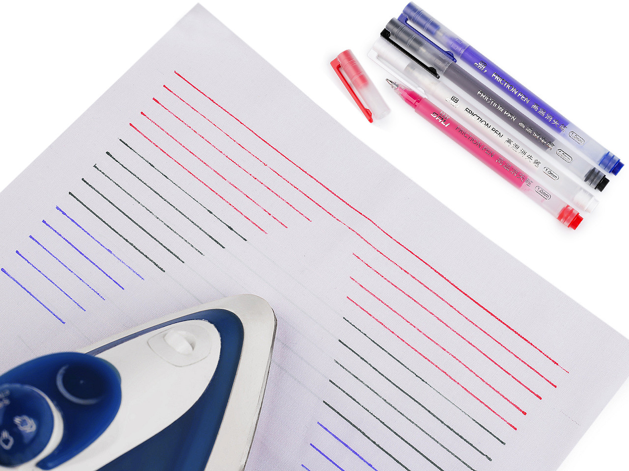 Krejčovské pero mizící teplem, velké, 3 modrá