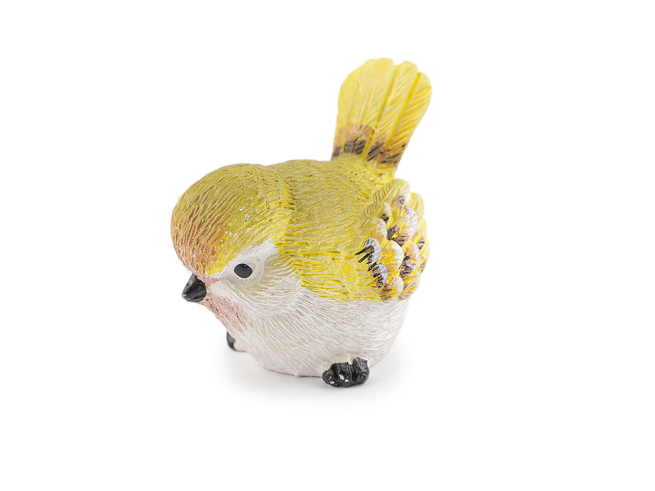 Dekorace ptáček, střední, 1 zelenožlutá