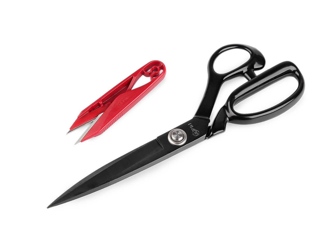 Krejčovské nůžky PIN délka 27; 28 cm a cvakačky v krabičce, střední, 2 (28 cm) černá