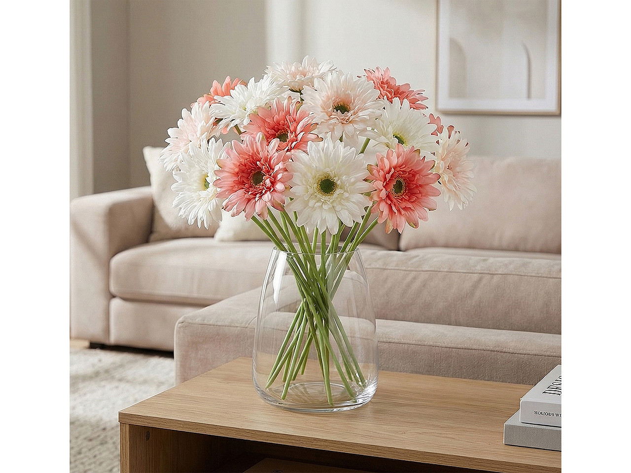 Umělá gerbera dlouhá, střední, 5 fialová lila