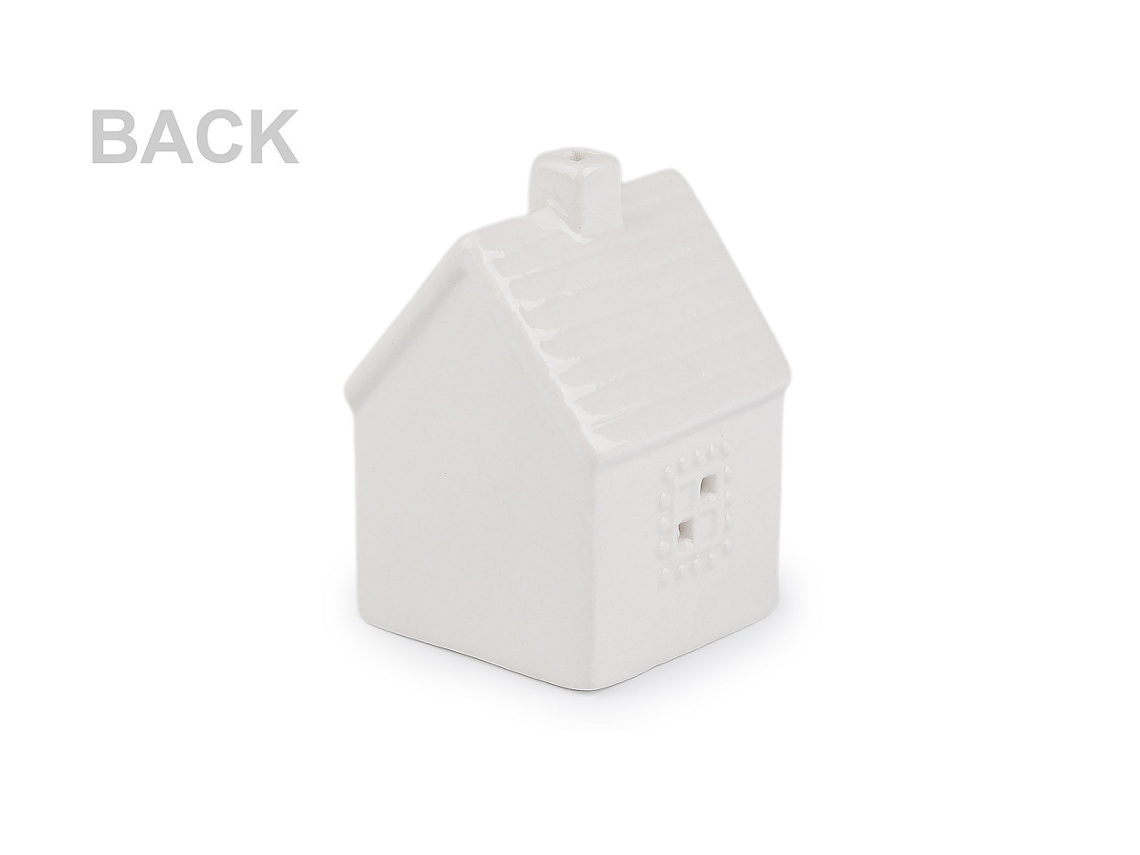 Porcelánový domeček svítící, střední, bílá