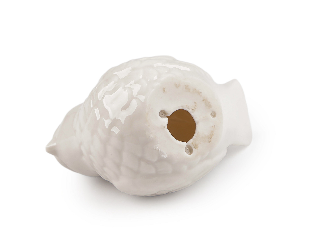 Porcelánový ptáček, střední, bílá