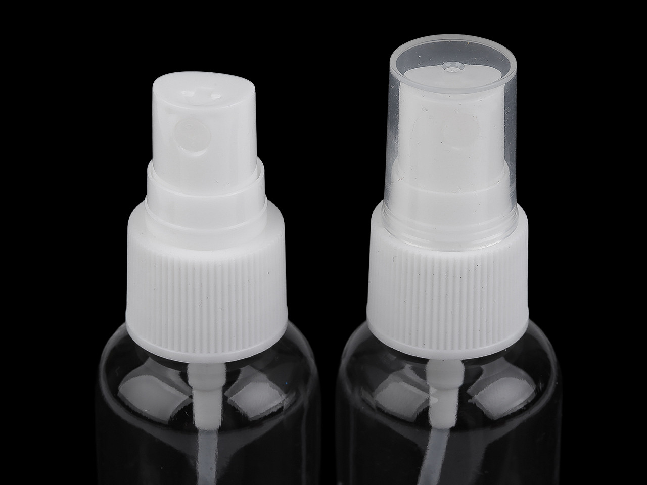Plastová lahvička s rozprašovačem 50 ml, malé, 2 transparent 1 víčko