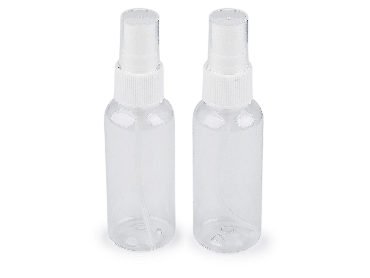 Plastová lahvička s rozprašovačem 50 ml, malé, 2 transparent 1 víčko
