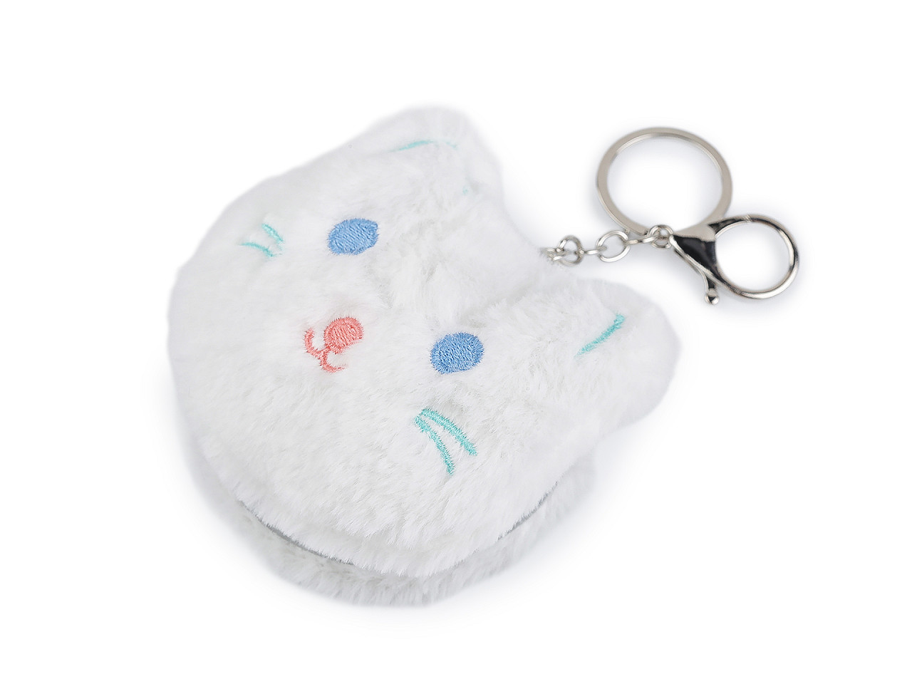 Plyšové kozmetické zrkadlo / prívesok na kabelku mačka