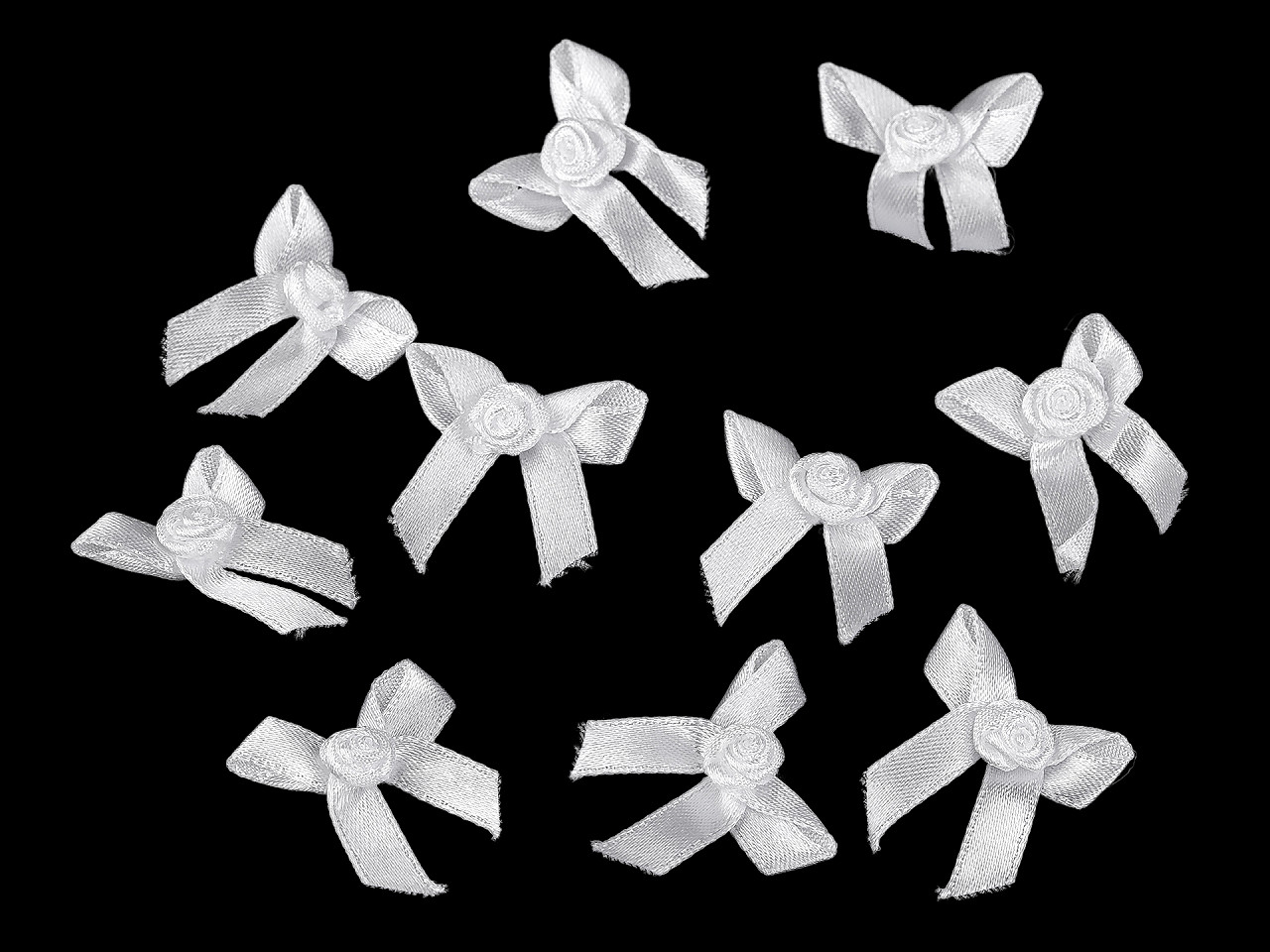 Saténová mašlička s ružičkou