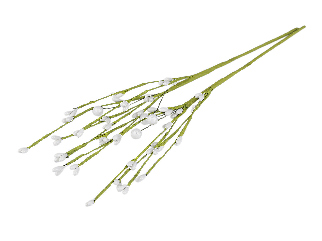 Umelá vetvička s púčikmi na drôtiku tvarovateľná