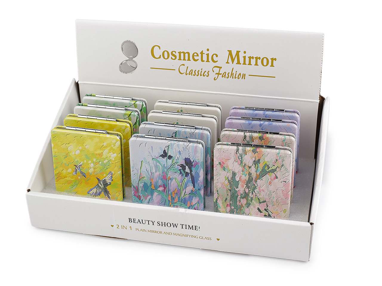 Kosmetické zrcátko květy, velké, mix variant