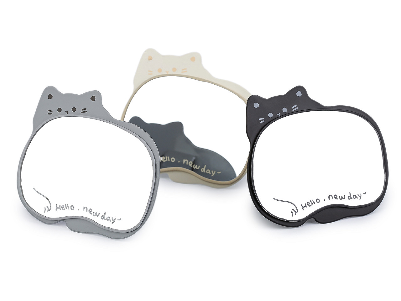 Kosmetické zrcátko se stojánkem kočka, malé, 3 černá