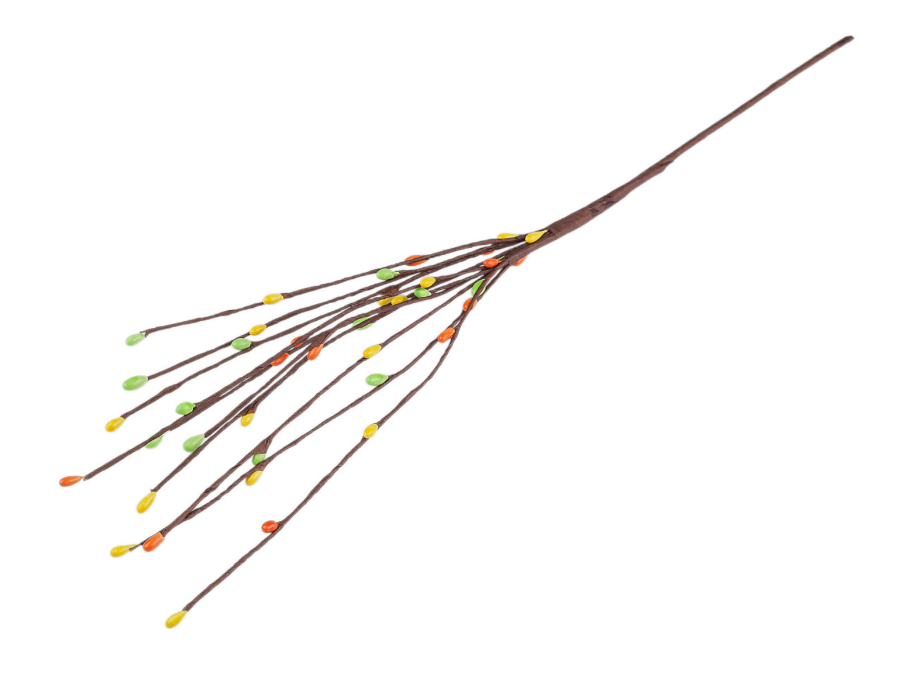 Umělá větvička s pupeny na drátku, střední, 1 bílá