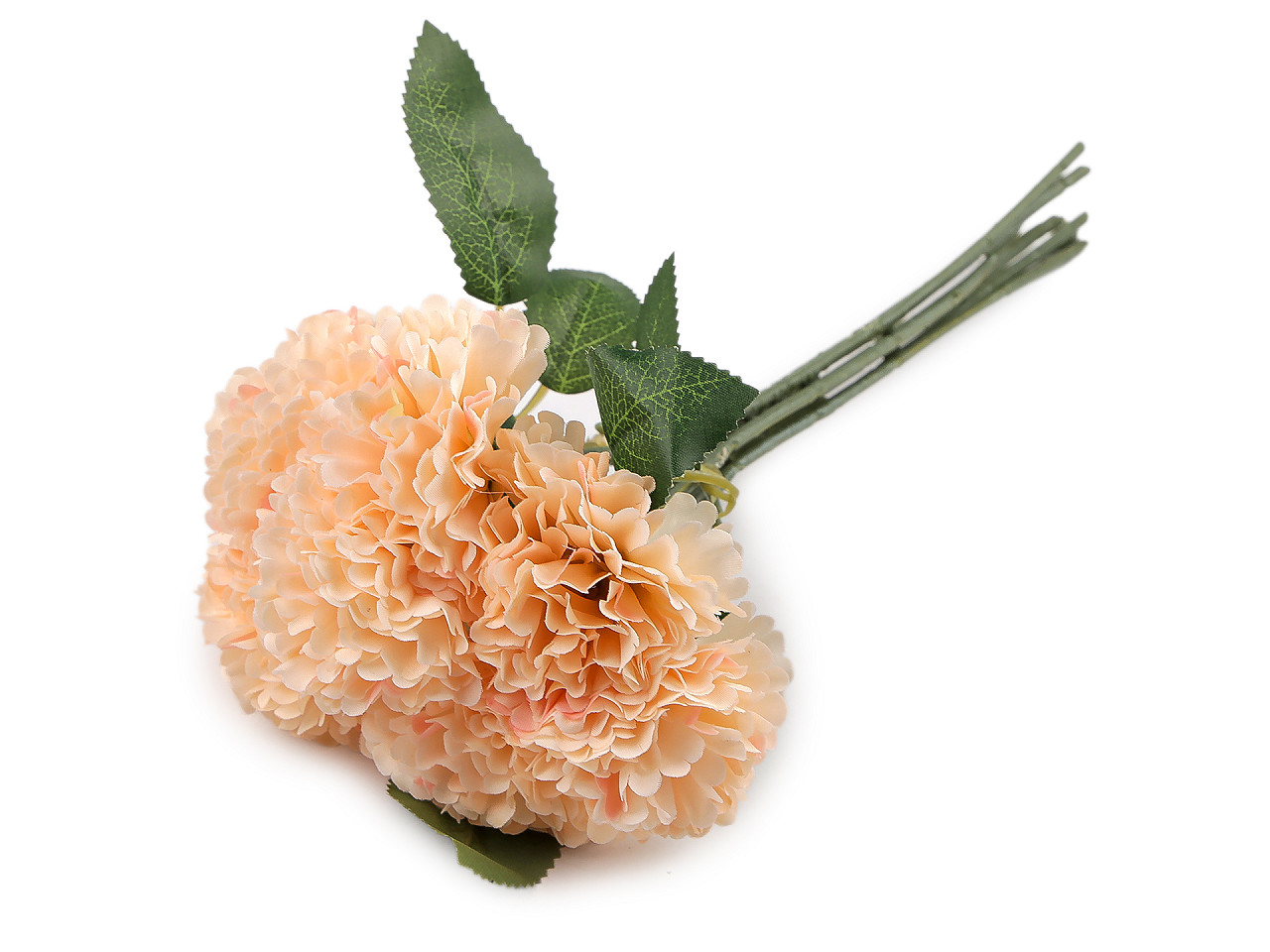 Umělá kytice karafiát, střední, 5 žlutá