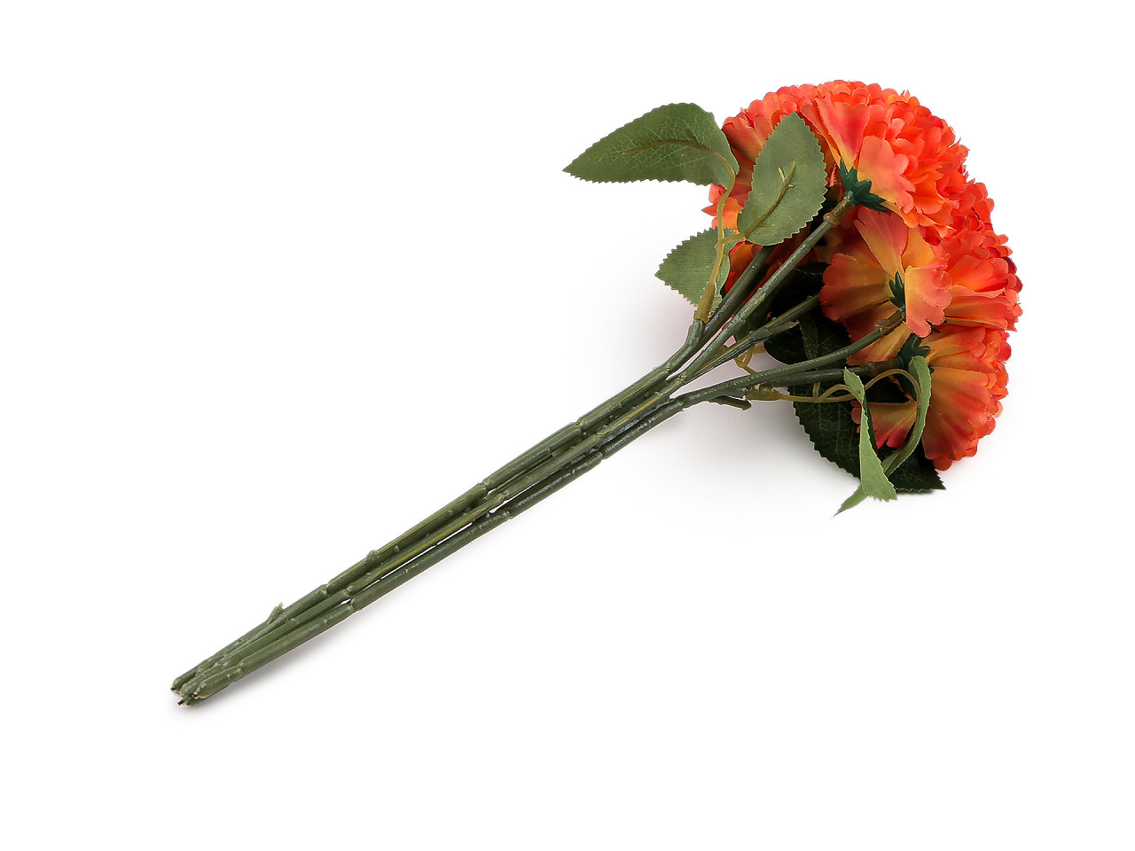 Umělá kytice karafiát, střední, 5 žlutá