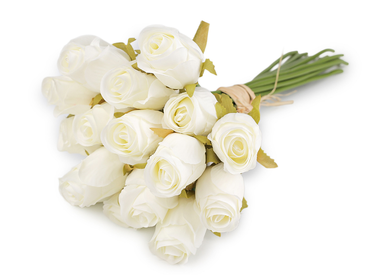 Umělá kytice růže svazek 16 ks, střední, 4 růžová sv.