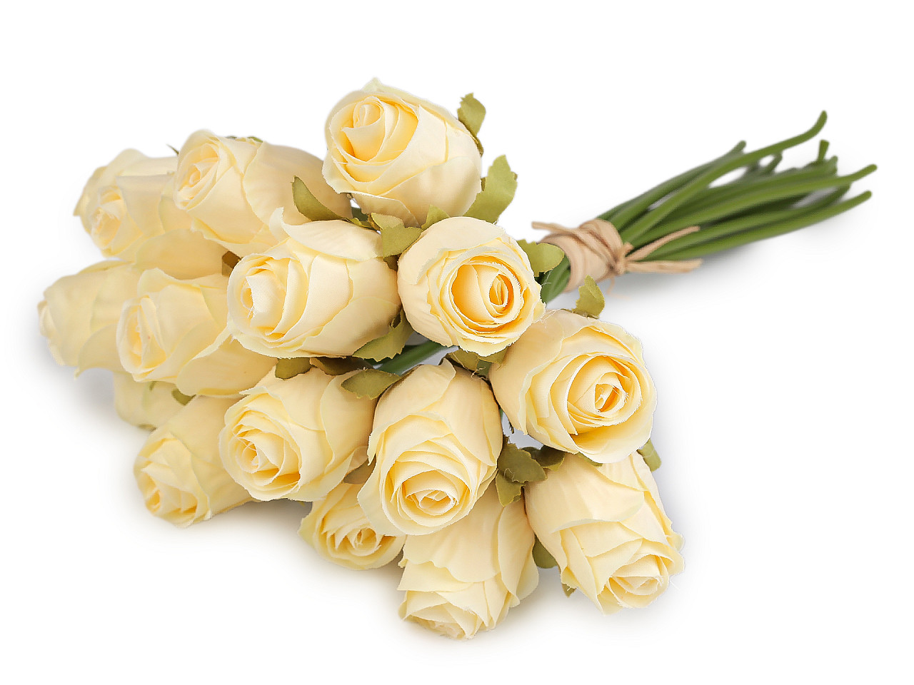 Umělá kytice růže svazek 16 ks, střední, 4 růžová sv.