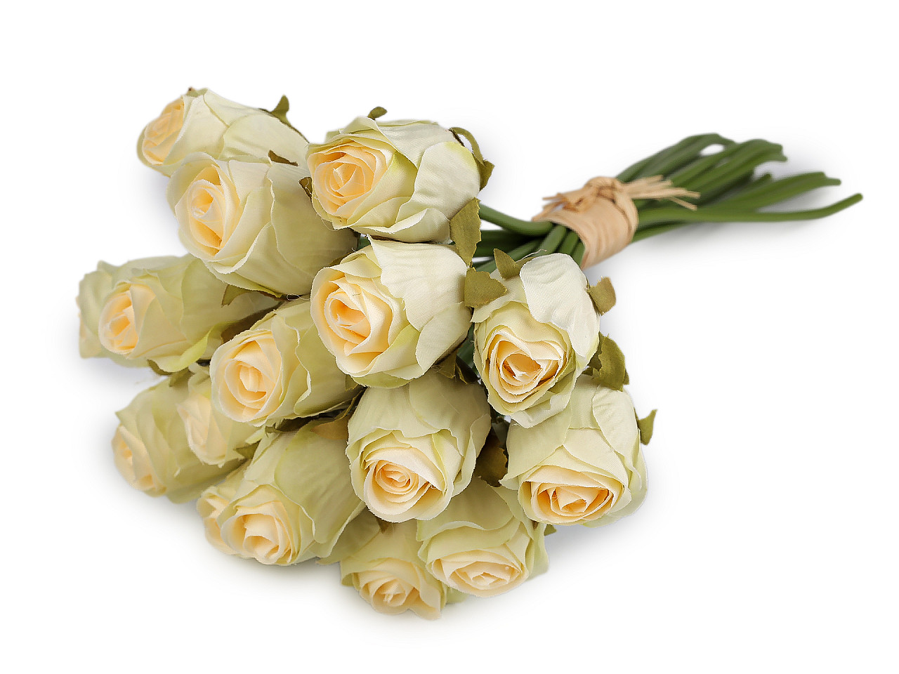 Umělá kytice růže svazek 16 ks, střední, 4 růžová sv.