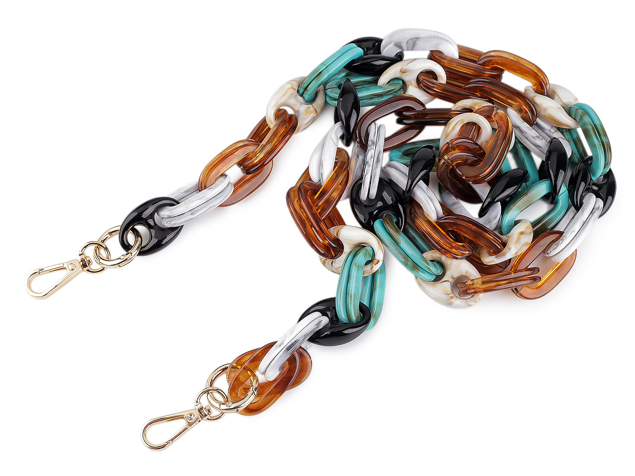 Řetěz na mobilní telefon s karabinami délka 120; 130 cm, střední, 1 (120 cm) béžová světlá