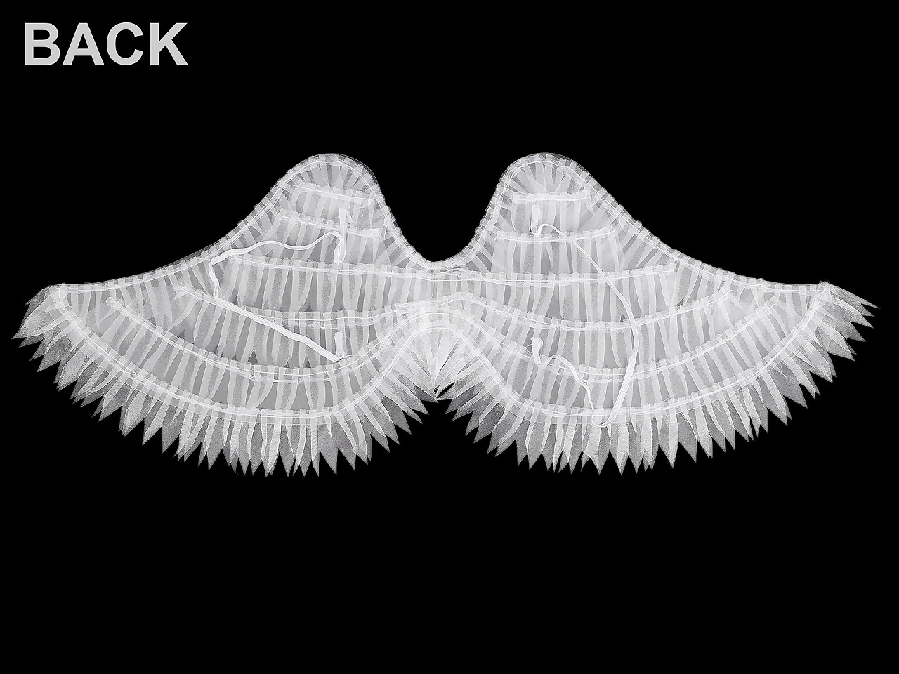 Andělská křídla textilní, střední, 1 bílá